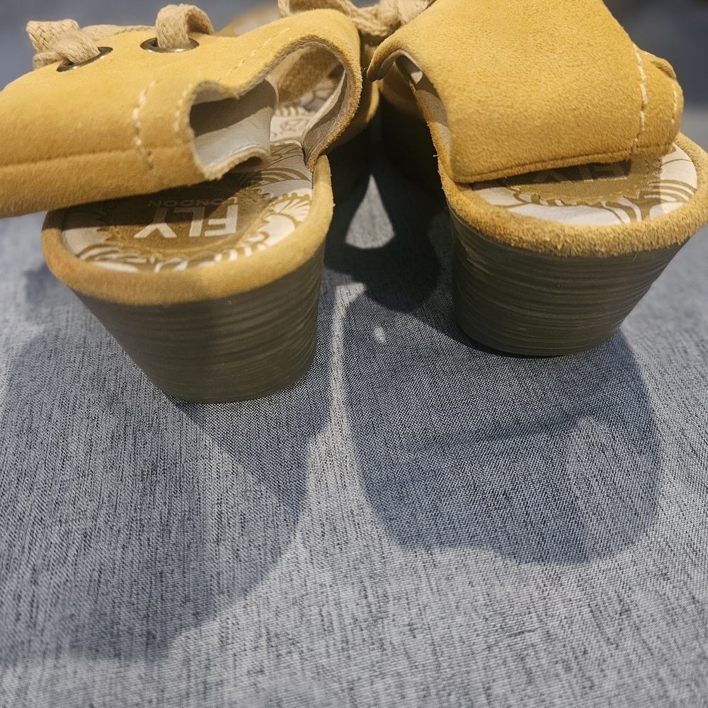 Fly London Yellow Lace-Up Wedges - Picture 3 of 3